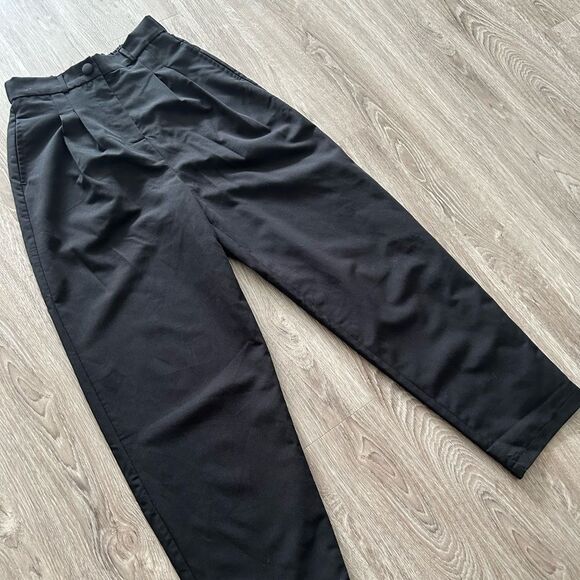 Lulus Posh Company Black Pleated High-waisted Trouser Pants - Size XS - Picture 4 of 8